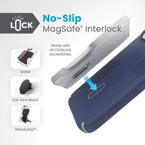 Speck Presidio2 Grip ClickLock & MagSafe - Etui iPhone 16e / iPhone 15 / iPhone 14 / iPhone 13 (Coastal Blue / Dust Grey / White Speck Presidio2 Grip ClickLock & MagSafe - Etui iPhone 16e / iPhone 15 / iPhone 14 / iPhone 13 (Coastal Blue / Dust Grey / White