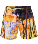 Spodenki szorty kąpielowe z artystycznym nadrukiem (Wielokolorowy) 3XL