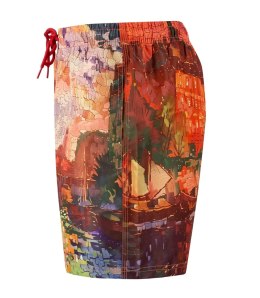 Spodenki szorty kąpielowe z artystycznym nadrukiem (Wielokolorowy) 3XL