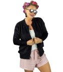 Krótki kardigan sweter rozpinany z puszystej dzianiny "COCO CHIC" (Czarny) S/M