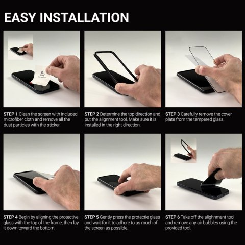 Crong Anti-Bacterial 3D Armour Glass - Szkło hartowane 9H na cały ekran iPhone 15 Plus + ramka instalacyjna Crong Anti-Bacterial 3D Armour Glass - Szkło hartowane 9H na cały ekran iPhone 15 Plus + ramka instalacyjna