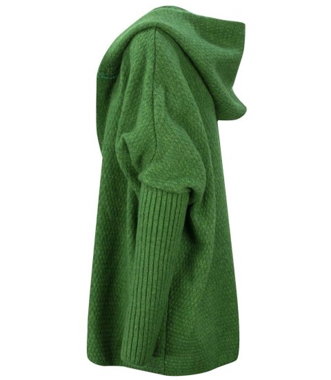 GRUBY sweter KARDIGAN nietoperz Luźny Ciepły z kapturem (Zielony) GRUBY sweter KARDIGAN nietoperz Luźny Ciepły z kapturem (Zielony)