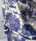 Komplet damski koszula i szorty z printem toile de Jouy CAMILA (Granatowy)