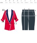 Komplet damski koszula i szorty z printem toile de Jouy CAMILA (Niebieski)