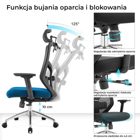 Fotel biurowy ergonomiczny Rosa niebieski ANGEL Fotel biurowy ergonomiczny Rosa niebieski ANGEL