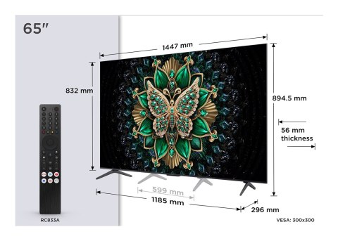 Telewizor TCL 65C6K QD-Mini-LED 65" 4K Ultra HD 144 Hz Google TV Dolby Vision IQ Metaliczny Telewizor TCL 65C6K QD-Mini-LED 65" 4K Ultra HD 144 Hz Google TV Dolby Vision IQ Metaliczny