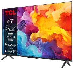 Telewizor TCL 43P655 LED 43'' 4K Ultra HD Google TV Dolby Vision DVB-T2 Czarny