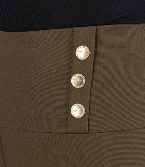 Dasmkie dopasowane spodnie legginsy z wysokim stanem VALERIA (Brązowy) M/L Dasmkie dopasowane spodnie legginsy z wysokim stanem VALERIA (Brązowy) M/L