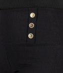 Dasmkie dopasowane spodnie legginsy z wysokim stanem VALERIA (Czarny) M/L