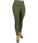 Dasmkie dopasowane spodnie legginsy z wysokim stanem VALERIA (Zielony) M/L