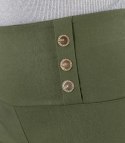 Dasmkie dopasowane spodnie legginsy z wysokim stanem VALERIA (Zielony) M/L