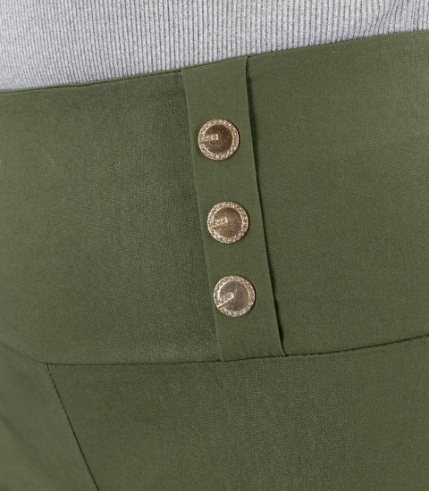 Dasmkie dopasowane spodnie legginsy z wysokim stanem VALERIA (Zielony) M/L Dasmkie dopasowane spodnie legginsy z wysokim stanem VALERIA (Zielony) M/L