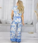 Elegancki komplet damski z printem toile de Jouy " COLETTE (Niebieski)