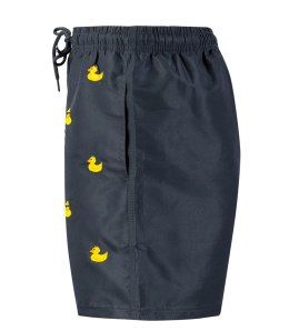 Spodenki szorty kąpielowe ozdobione letnim wzorkiem z przodu (Czarny) 3XL