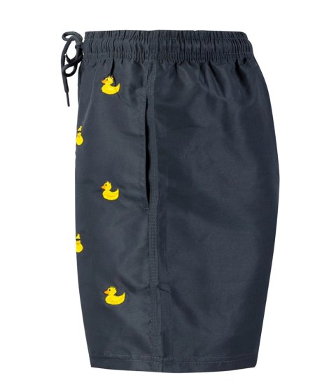 Spodenki szorty kąpielowe ozdobione letnim wzorkiem z przodu (Czarny) 3XL Spodenki szorty kąpielowe ozdobione letnim wzorkiem z przodu (Czarny) 3XL