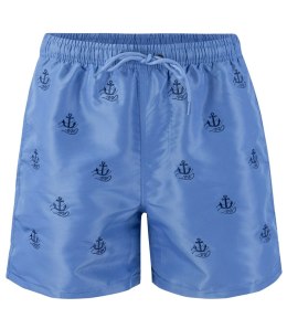 Spodenki szorty kąpielowe ozdobione letnim wzorkiem z przodu (Niebieski) 3XL