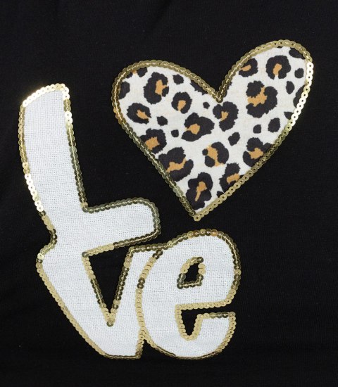 T-shit bluzka koszulka z nadrukiem LOVE i cekinami ALINA (Czarny) T-shit bluzka koszulka z nadrukiem LOVE i cekinami ALINA (Czarny)