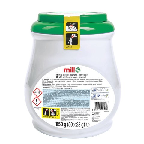 MILL PROFESSIONAL Kapsułki do prania uniwersalne, 50 szt. dwukomorowych kapsułek. (opak.zb 4 szt.) MILL PROFESSIONAL Kapsułki do prania uniwersalne, 50 szt. dwukomorowych kapsułek. (opak.zb 4 szt.)