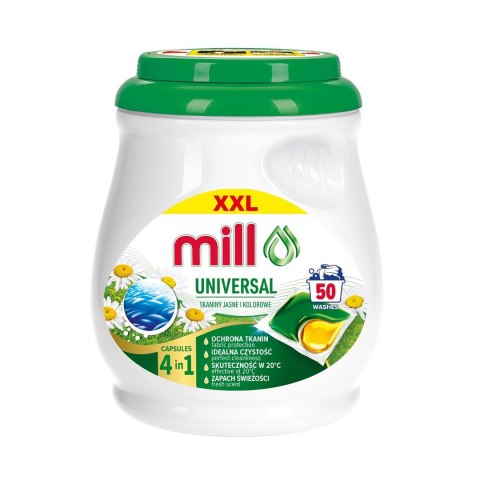 MILL PROFESSIONAL Kapsułki do prania uniwersalne, 50 szt. dwukomorowych kapsułek. (opak.zb 4 szt.) MILL PROFESSIONAL Kapsułki do prania uniwersalne, 50 szt. dwukomorowych kapsułek. (opak.zb 4 szt.)