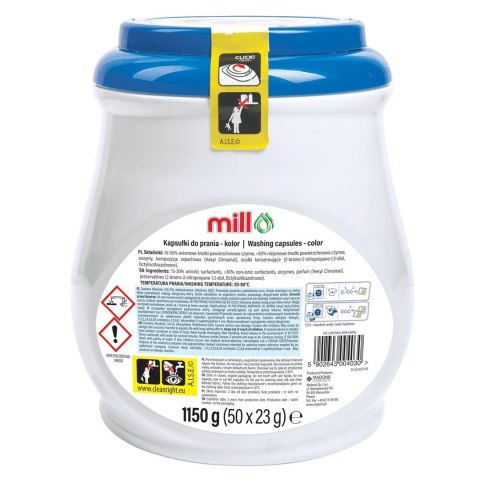 MILL PROFFESIONAL Duo Caps kapsułki do prania kolorowych ubrań Color 50 szt. (opak.zb 4 szt.) MILL PROFFESIONAL Duo Caps kapsułki do prania kolorowych ubrań Color 50 szt. (opak.zb 4 szt.)