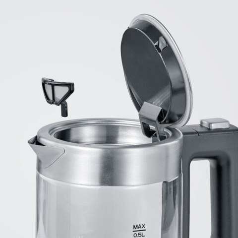 SEVERIN CZAJNIK ELEKTR. SZKŁO-STAL, POJ. 0,5 L, ZAKRYTA GRZAŁKA, W 100% BEZ BPA, OBSŁUGA JEDNĄ RĘKĄ, MOC 1100W WK3472 SEVERIN CZAJNIK ELEKTR. SZKŁO-STAL, POJ. 0,5 L, ZAKRYTA GRZAŁKA, W 100% BEZ BPA, OBSŁUGA JEDNĄ RĘKĄ, MOC 1100W WK3472