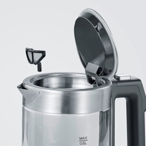 SEVERIN CZAJNIK ELEKTR. SZKŁO-STAL, REG. TEMP. W RĄCZCE, ZAKRES TEMP. 40°C-100°C, POJ. 0,5L, ZAKRYTA GRZAŁKA, 1100W WK3458 SEVERIN CZAJNIK ELEKTR. SZKŁO-STAL, REG. TEMP. W RĄCZCE, ZAKRES TEMP. 40°C-100°C, POJ. 0,5L, ZAKRYTA GRZAŁKA, 1100W WK3458