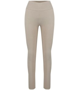 Gładkie długie legginsy damskie bezszwowe LIZA (Beżowy) M/L