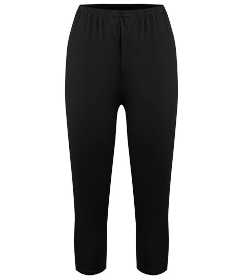 Klasyczne legginsy damskie bezszwowe 3/4 rybaczki LILLY (Czarny)