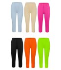 Klasyczne legginsy damskie bezszwowe 3/4 rybaczki LILLY (Czarny)