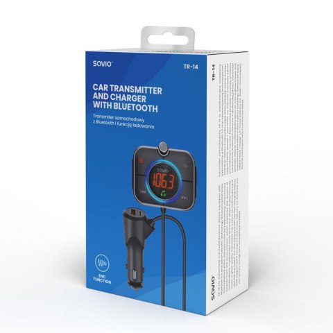SAVIO TR-14 TRANSMITER SAMOCHODOWY FM Z BLUETOOTH I ŁADOWARKĄ,QUICK CHARGE 3.0 I POWER DELIVERY, RED. SZUMÓW SAVIO TR-14 TRANSMITER SAMOCHODOWY FM Z BLUETOOTH I ŁADOWARKĄ,QUICK CHARGE 3.0 I POWER DELIVERY, RED. SZUMÓW