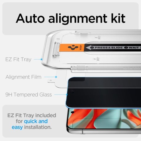 Spigen GLAS.TR EZ FIT Privacy 2-Pack - Szkło hartowane z filtrem prywatyzującym do Google Pixel 9 Pro XL 2 szt Spigen GLAS.TR EZ FIT Privacy 2-Pack - Szkło hartowane z filtrem prywatyzującym do Google Pixel 9 Pro XL 2 szt