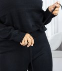 Dzianinowy zestaw dresowy z luźną bluzą i spodniami MARBELLA (Czarny) S/M
