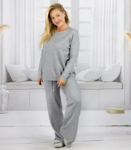 Dzianinowy zestaw dresowy z luźną bluzą i spodniami MARBELLA (Szary) S/M
