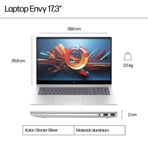 HP Envy 17T-DA000 Ultra 7-155H 17.3"FHD Touch 16GB SSD512 BT Win11 Glacier Silver (REPACK) 2Y HP Envy 17T-DA000 Ultra 7-155H 17.3"FHD Touch 16GB SSD512 BT Win11 Glacier Silver (REPACK) 2Y