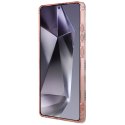 Guess 4G Background Gold Electroplated Peony Pattern MagSafe - Etui do Samsung Galaxy S25 Ultra (różowy)