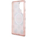 Guess 4G Background Gold Electroplated Peony Pattern MagSafe - Etui do Samsung Galaxy S25 Ultra (różowy)