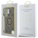 Guess 4G Glitter Triangle Buttons MagSafe - Etui do Samsung Galaxy S25 Ultra (brązowy)