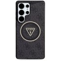 Guess 4G Glitter Triangle Buttons MagSafe - Etui do Samsung Galaxy S25 Ultra (czarny)