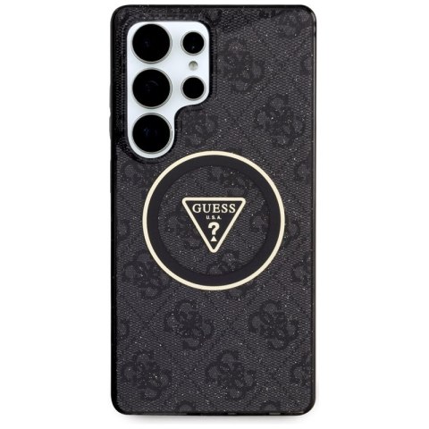 Guess 4G Glitter Triangle Buttons MagSafe - Etui do Samsung Galaxy S25 Ultra (czarny) Guess 4G Glitter Triangle Buttons MagSafe - Etui do Samsung Galaxy S25 Ultra (czarny)