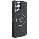 Guess 4G Glitter Triangle Buttons MagSafe - Etui do Samsung Galaxy S25 Ultra (czarny)