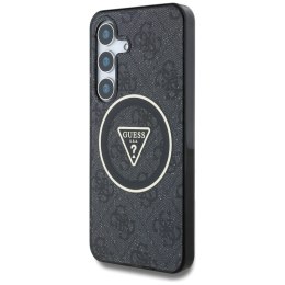 Guess 4G Glitter Triangle Buttons MagSafe - Etui do Samsung Galaxy S25 (czarny)