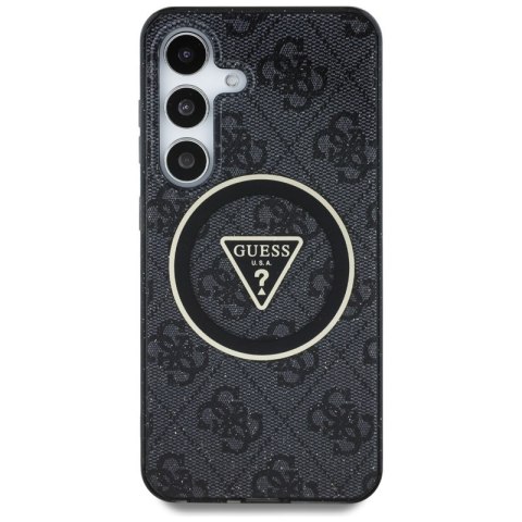 Guess 4G Glitter Triangle Buttons MagSafe - Etui do Samsung Galaxy S25 (czarny) Guess 4G Glitter Triangle Buttons MagSafe - Etui do Samsung Galaxy S25 (czarny)