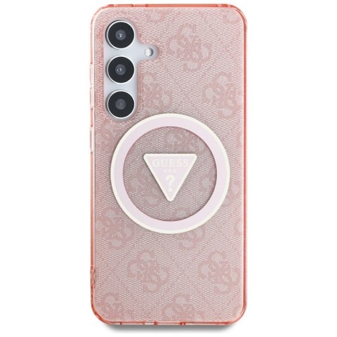 Guess 4G Glitter Triangle Buttons MagSafe - Etui do Samsung Galaxy S25 (różowy) Guess 4G Glitter Triangle Buttons MagSafe - Etui do Samsung Galaxy S25 (różowy)