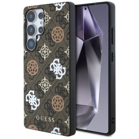 Guess 4G Printed Colored Peony Pattern MagSafe - Etui do Samsung Galaxy S25 Ultra (brązowy)