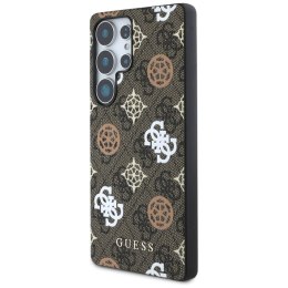 Guess 4G Printed Colored Peony Pattern MagSafe - Etui do Samsung Galaxy S25 Ultra (brązowy)