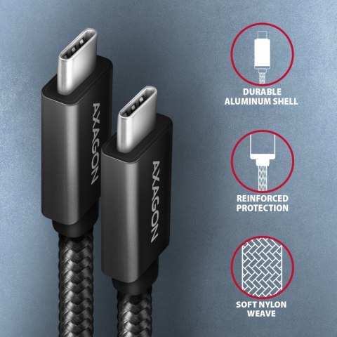 AXAGON BUCM32-CM20AB USB-C 3.2 Gen 2 do USB-C 3.2 Gen 2, czarny - 2m AXAGON BUCM32-CM20AB USB-C 3.2 Gen 2 do USB-C 3.2 Gen 2, czarny - 2m
