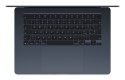 Apple MacBook Air 15,3"Retina 500nit M4 chip with 10-core CPU + 10-core GPU 16GB SSD256 2xTB4 BLKB 1Y Midnight