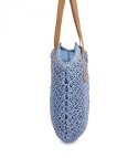 Torba damska plażowa boho ażurowa na lato koszyk shopper (Niebieski)