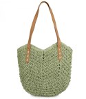 Torba damska plażowa boho ażurowa na lato koszyk shopper (Zielony)