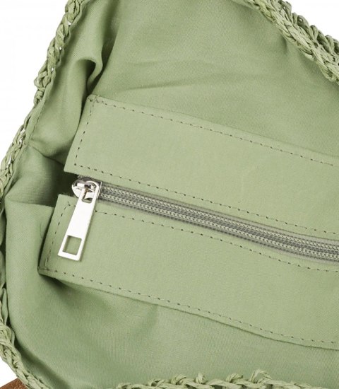 Torba damska plażowa boho ażurowa na lato koszyk shopper (Zielony) Torba damska plażowa boho ażurowa na lato koszyk shopper (Zielony)